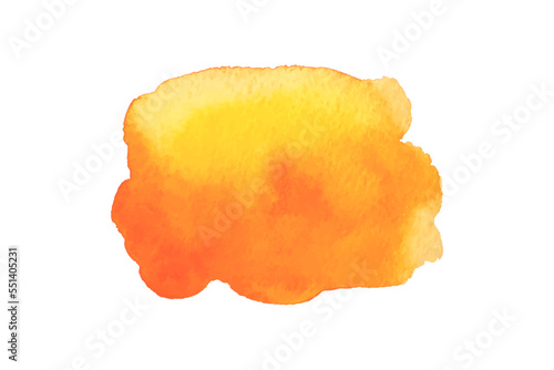 Colorful watercolor spot on isolated white background. Colored aquarelle stain. Hand drawn watercolour splotch