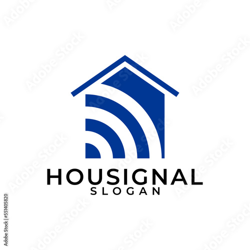 Smart house signal logo. Smart home icon. Simple signal vector logo template. 