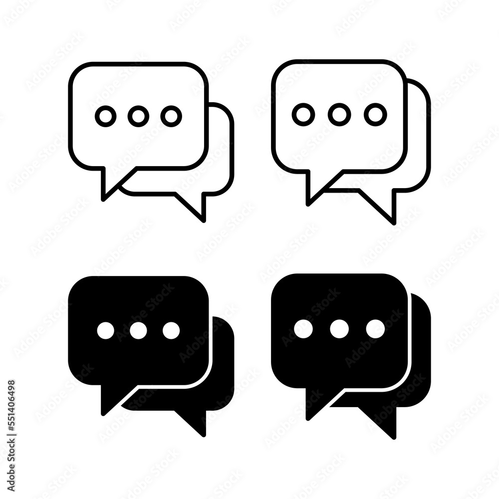 Chat icon vector for web and mobile app. speech bubble sign and symbol. comment icon. message Chat icon vector for web and mobile app. speech bubble sign and symbol. comment icon. message