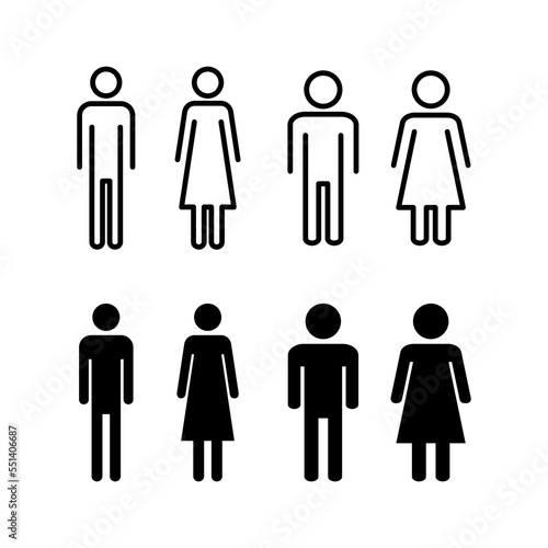 Man and woman icon vector for web and mobile app. male and female sign and symbol. Girls and boys