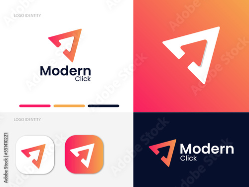 Arrow logo | Mouse cursor logo | Arrow modern logo | arrow blue logo | Gradient logo
