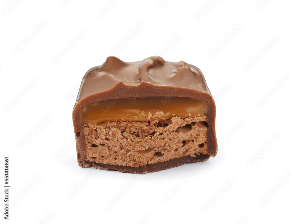 One tasty chocolate bar isolated on white One tasty chocolate bar isolated on white