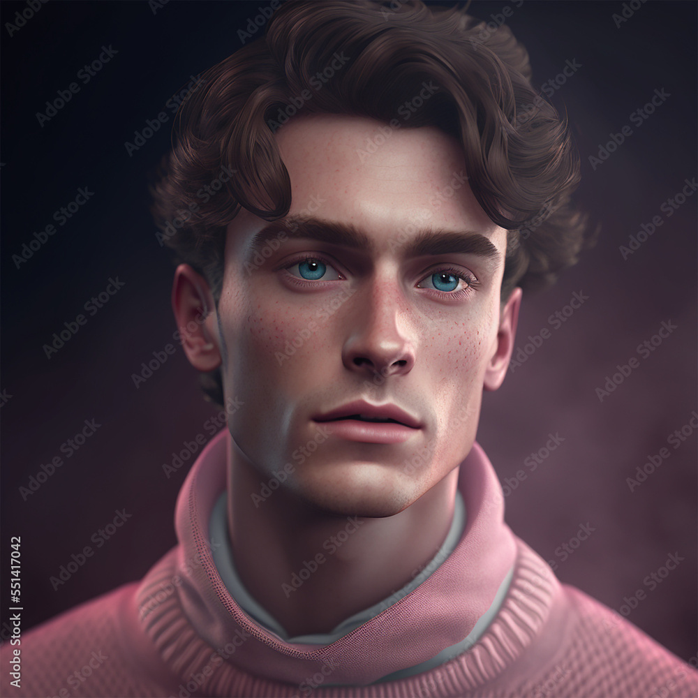 A man illustration in 3D render style A man illustration in 3D render style
