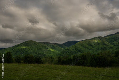 Dapples of Sunlight Hit The Mountains Surrounding Cades Cove