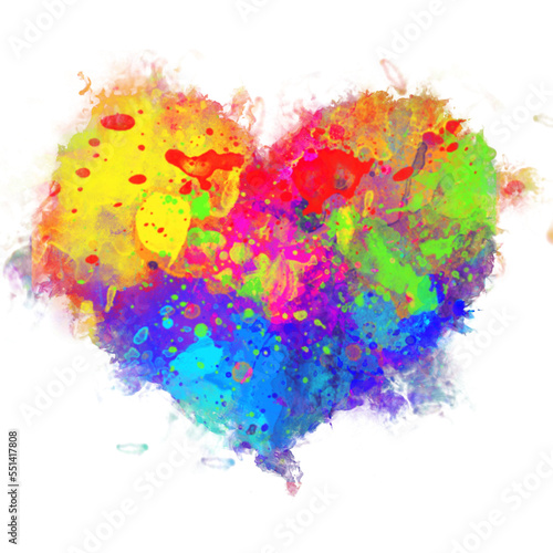 Watercolor Heart graffiti  Heart drawing with watercolor  Colorful Heart drawing  love  heart  valentine  transparent  PNG