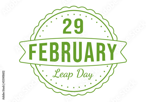 Happy Leap Day on 29 February with Cute Frog in Flat Style Cartoon Hand Drawn Background Templates Illustration