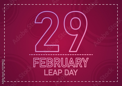 Happy Leap Day on 29 February with Cute Frog in Flat Style Cartoon Hand Drawn Background Templates Illustration