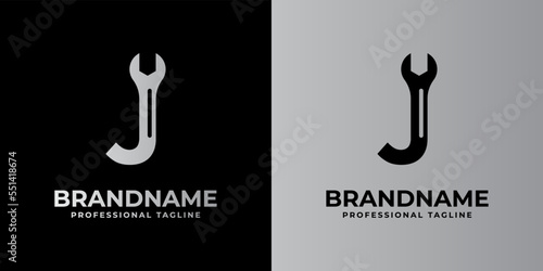 letter J wrench logo, suitable for any business related to wrench with J initials.