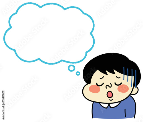 ふきだし　残念な表情のコミカルな男性キャラクターイラスト素材