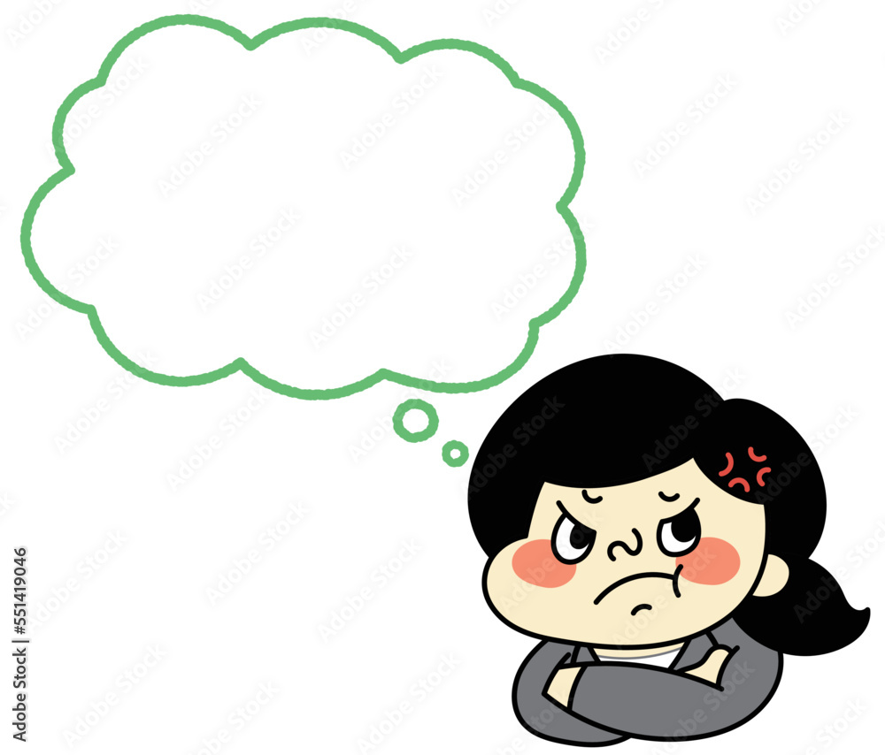 ふきだし イライラして怒っているコミカルな女性キャラクターイラスト素材 ビジネス ふきだし イライラして怒っているコミカルな女性キャラクターイラスト素材 ビジネス