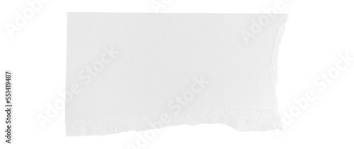 White ripped piece of paper isolated on transparent background PNG file