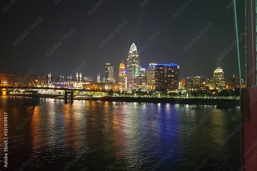 city skyline at night