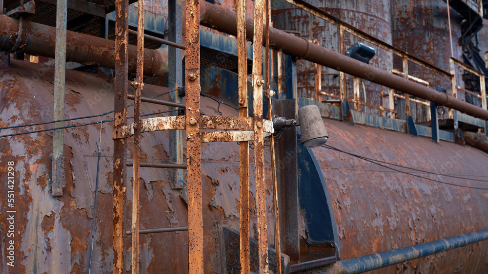 Worker ladder for entry and access up into the steel stacks at the turn-of-the-century steel factory in Bethlehem Pennsylvania Worker ladder for entry and access up into the steel stacks at the turn-of-the-century steel factory in Bethlehem Pennsylvania