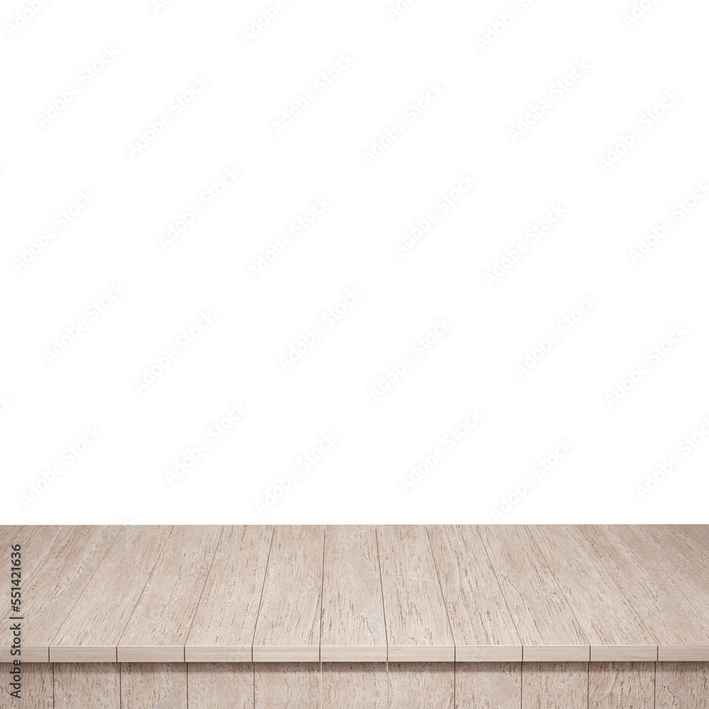 Wooden table foreground, wood table top front view 3d render isolated Wooden table foreground, wood table top front view 3d render isolated