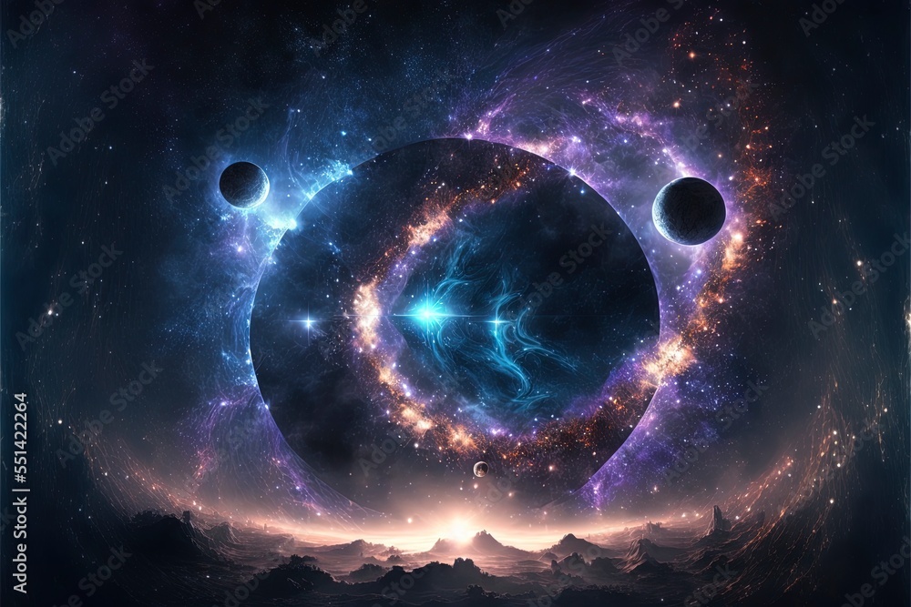 Obraz premium Colorful night sky space. nebula and galaxies in space. astronomy concept background.