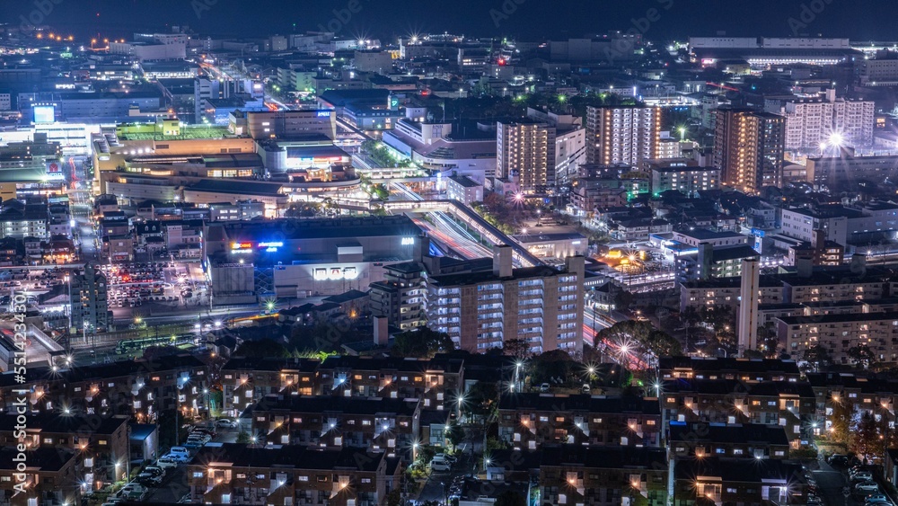 広島市の夜景　街並み