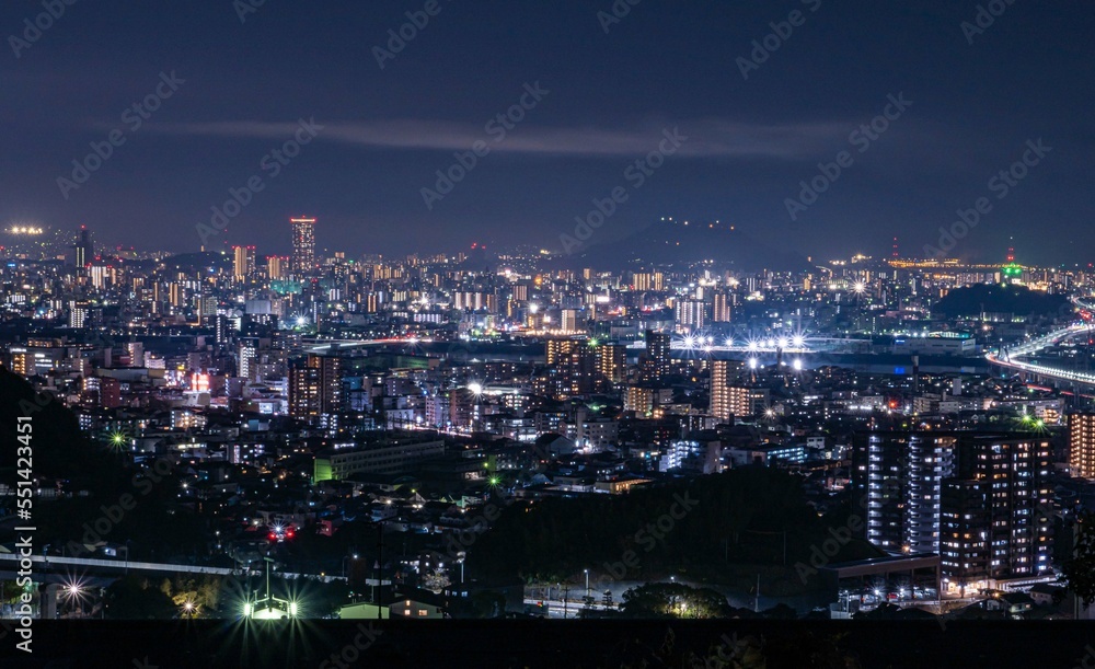 広島市の夜景　街並み