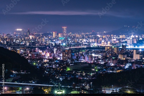 広島市の夜景 街並み
