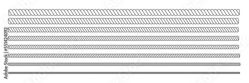 Rope thread lines different thickness set
