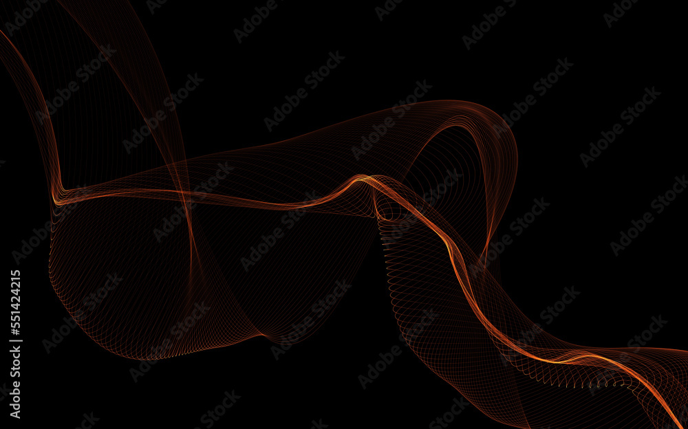 Obraz premium Abstract background with monochrome wave lines on white background.