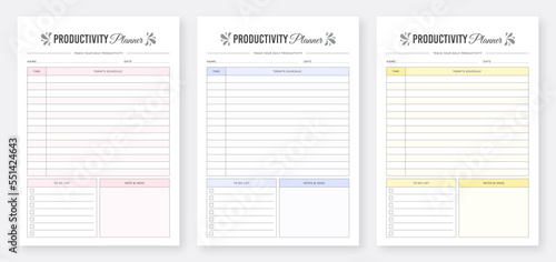 Daily Planner Template Set. Printable Productivity Planner Template. Daily Productivity Planner Template. Modern Planner Template Set. Life & Business Planner. Organizer & Schedule Planner.