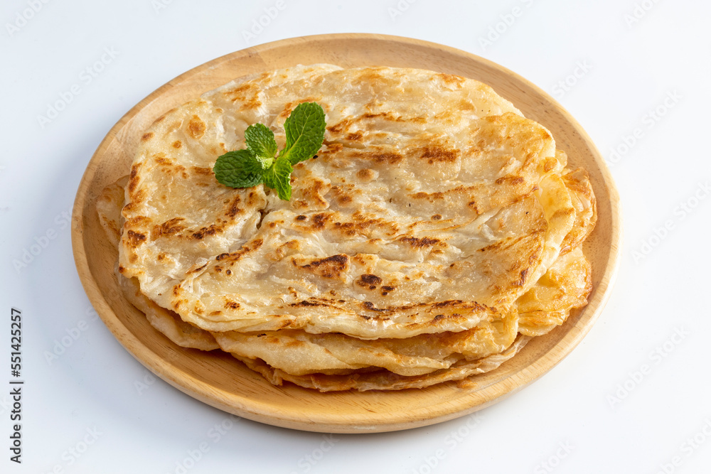 Hand made roti isolated on white background