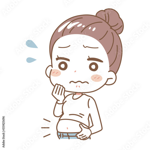 Illustration of a fat woman.