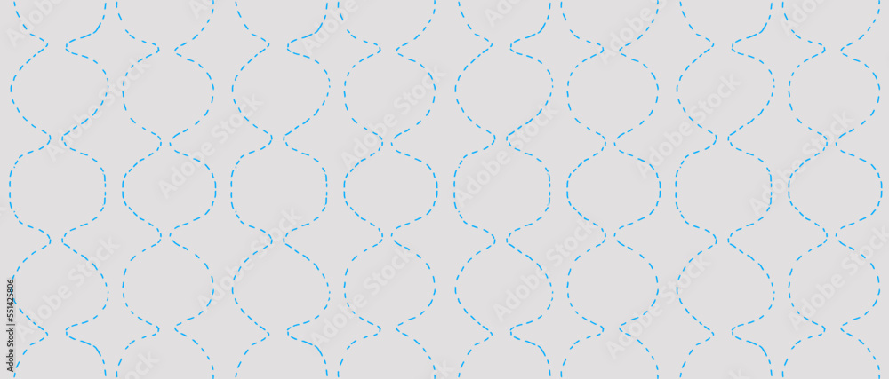 Fototapeta premium Seamless pattern with pot quilting stitch lines. Easy to change stitching and bottom color
