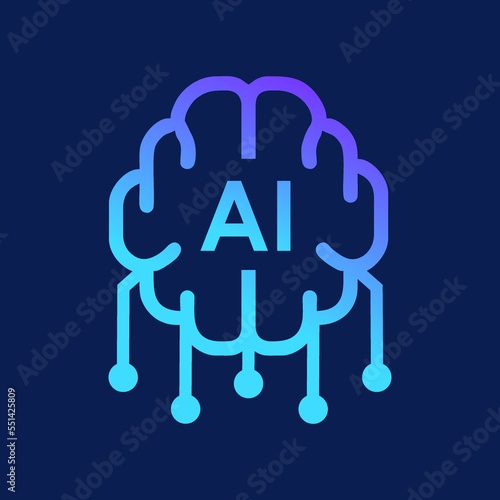 Artificial Intelligence AI - Vector Icon Logo Future