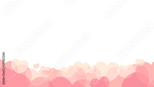 Vector illustration of cute pastel pink hearts frame on white background. Anniversary design such as Valentine's day, Mother's Day and Wedding.