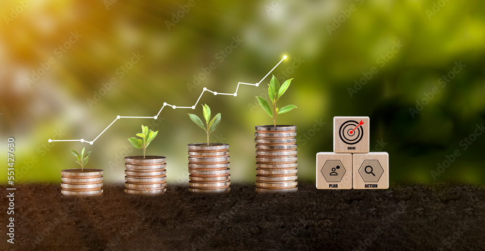 Concept, goal, plan banking finance business and investment savings ...