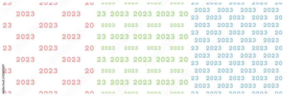 Set of Happy New Year 2023 Seamless Pattern Design with Decoration in Template Hand Drawn Cartoon Flat Illustration Set of Happy New Year 2023 Seamless Pattern Design with Decoration in Template Hand Drawn Cartoon Flat Illustration