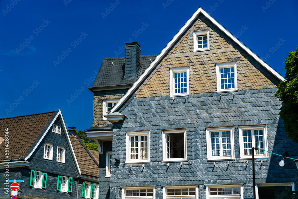 Historic slate houses in Solingen-Grafrath - North Rhine-Westphalia, Germany Historic slate houses in Solingen-Grafrath - North Rhine-Westphalia, Germany