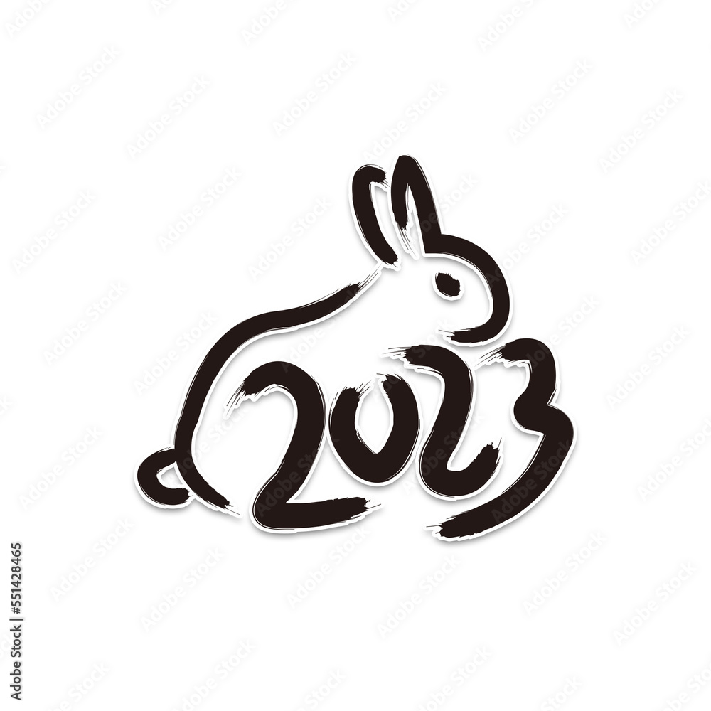 2023-rabbit-lunar-year-symbol-chinese-zodiac-of-rabbit-year-stock