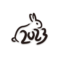 2023 Rabbit Lunar year symbol,Chinese Zodiac of Rabbit Year.