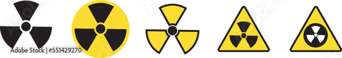 Fotografie, Obraz Set of radiation hazard signs