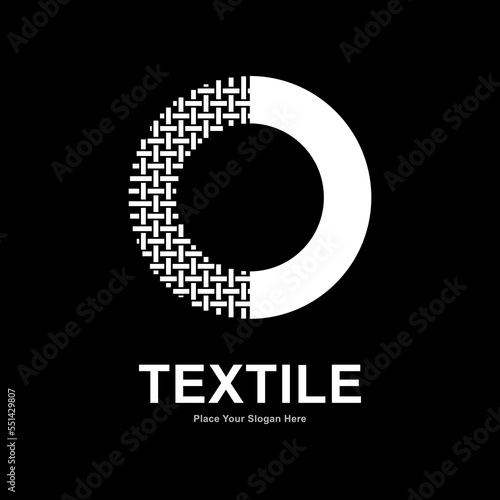 Letter O textile pattern and sewing logo vector template. Suitable for business, textile fabric, initial name, fashion, and knitting