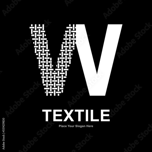 Letter W textile pattern and sewing logo vector template. Suitable for business, textile fabric, initial name, fashion, and knitting