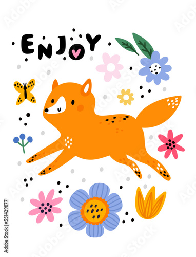 Fotografia Funny fox card