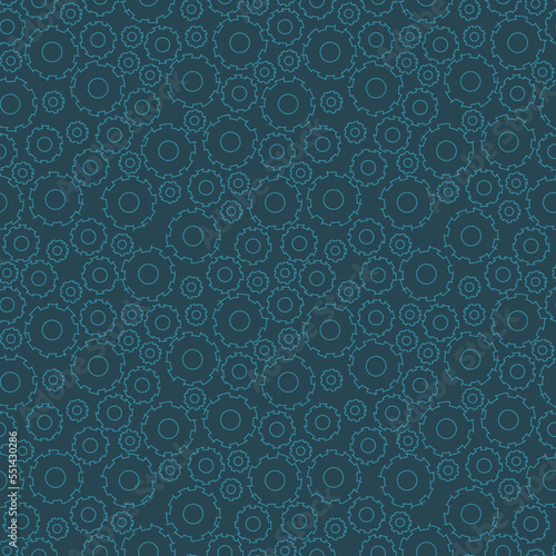 mechanical gears outline drawing sketch doodle seamless pattern background