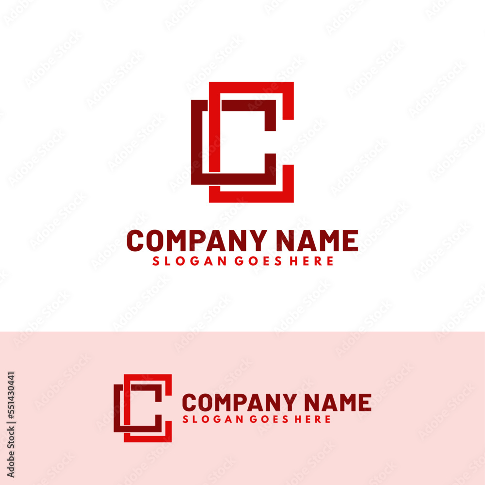 Obraz premium Modern initial CC logo letter simple and creative design concept