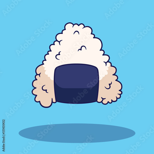 cute onigiri illustration in flat design