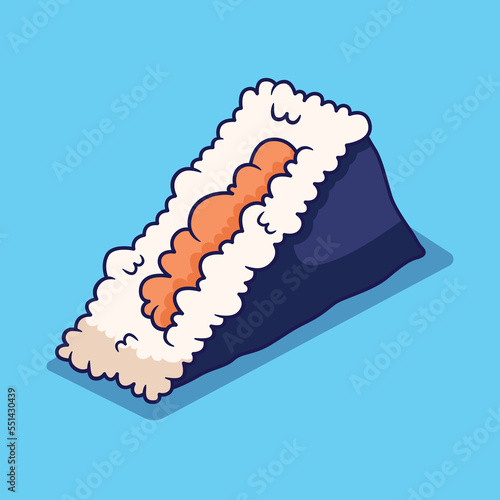 cute onigiri illustration in flat design