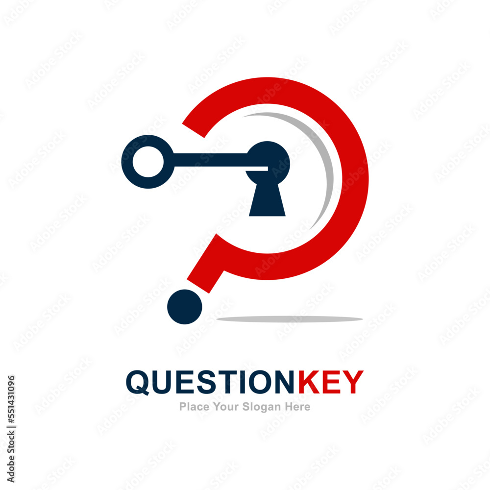 Question key logo vector template. Suitable for business, technology, question mark, and education Question key logo vector template. Suitable for business, technology, question mark, and education