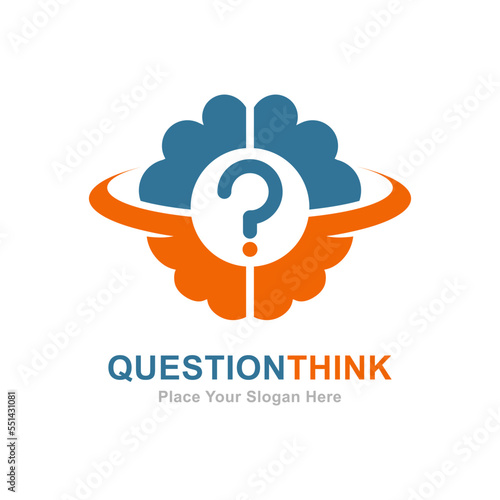Question brain mark logo vector template. Suitable for business, web, and education