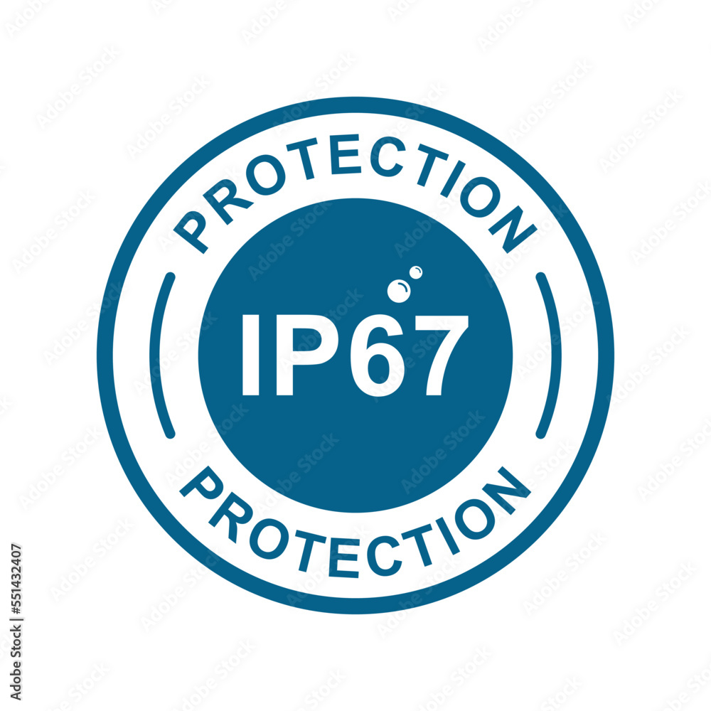 ip67 protection logo badge vector template. Suitable for product label