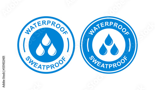 Waterproof and sweatproof logo design badge. Suitable for product label