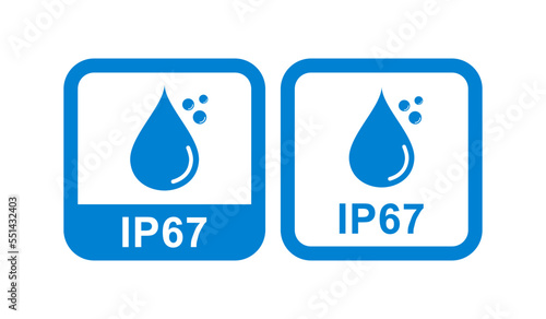 ip67 protection logo badge vector set. Suitable for product label
