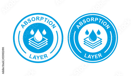 absorption layer vector logo badge. Suitable for information and product label