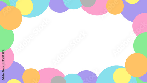 水玉の重なりデザインフレーム